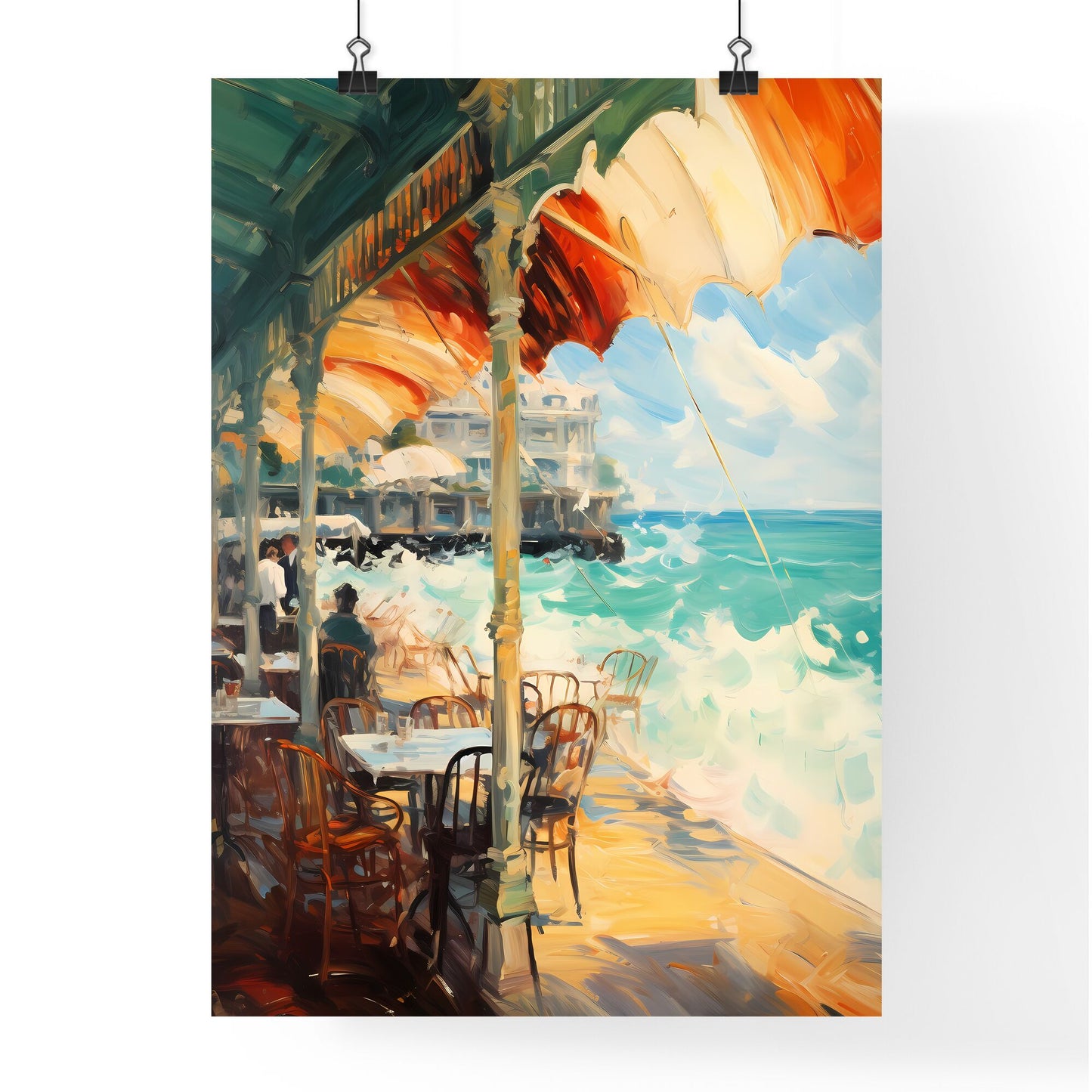 A Restaurant With Tables And Chairs On A Beach Default Title