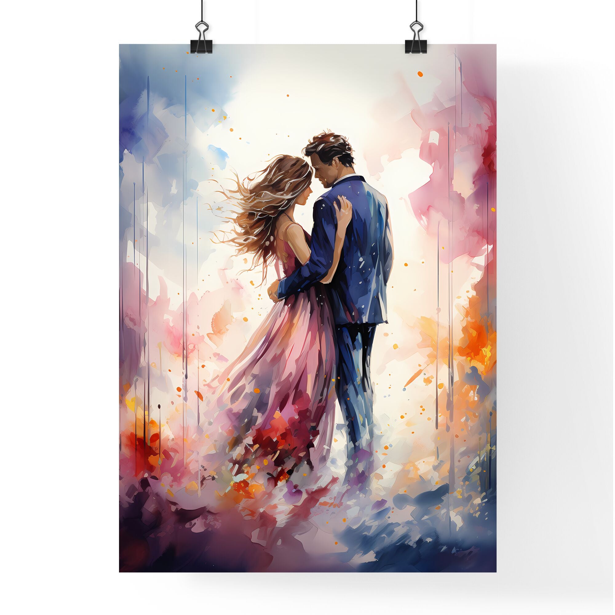 African Couple Dance On The Floor online Premium Matte Paper Wooden Framed Poster - Wall Art