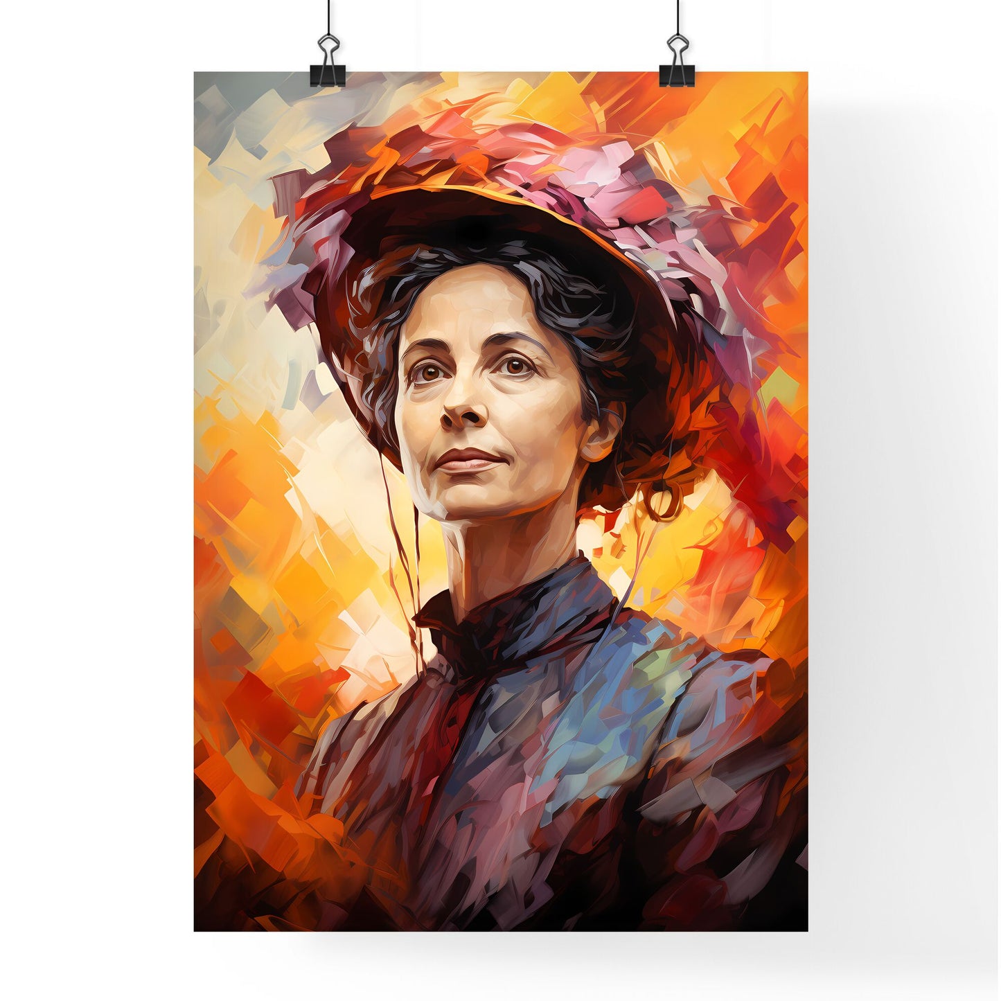 Emmeline Pankhurst - A Painting Of A Woman Wearing A Hat Default Title