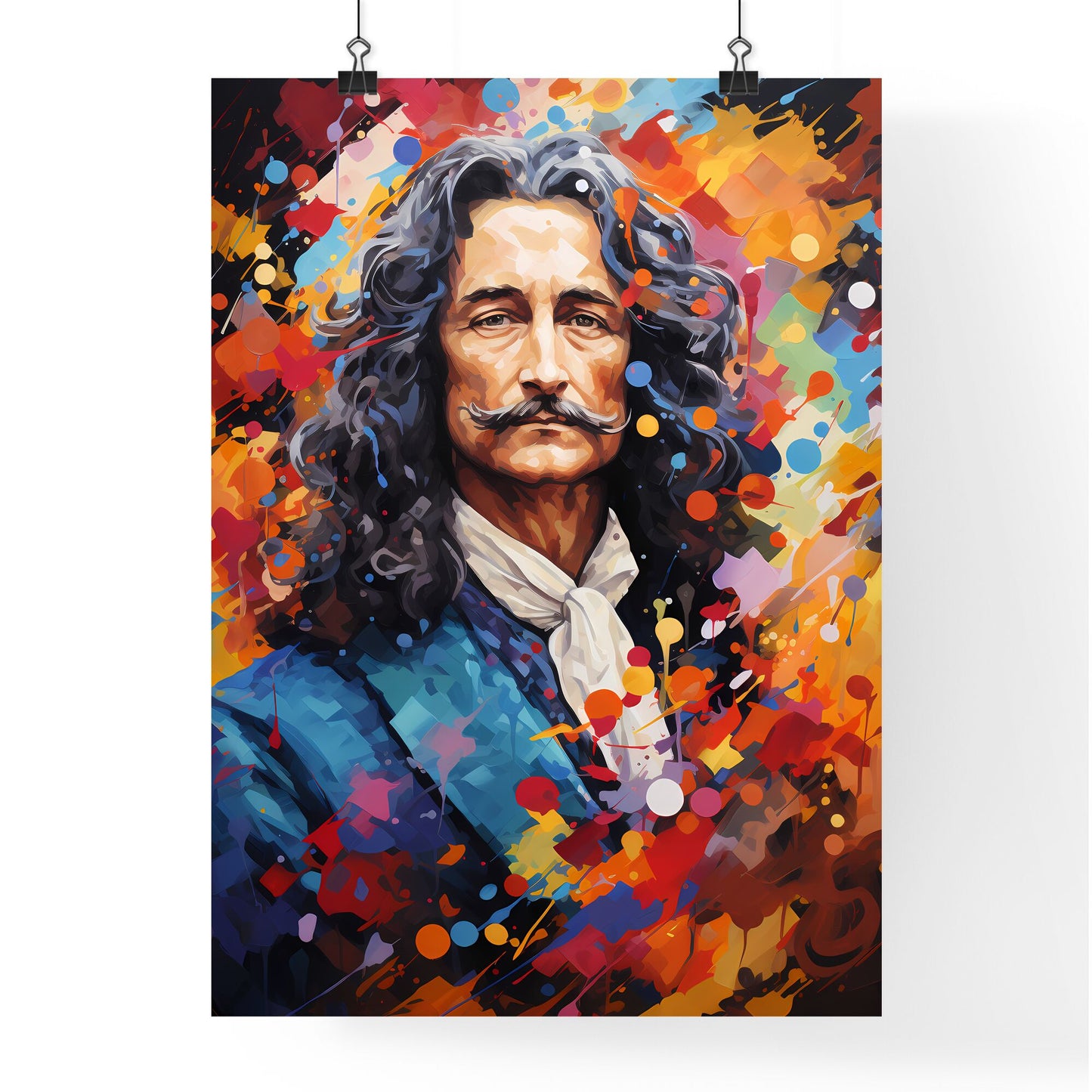 Gottfried Wilhelm Leibniz - A Painting Of A Man With Long Curly Hair And A Mustache Default Title