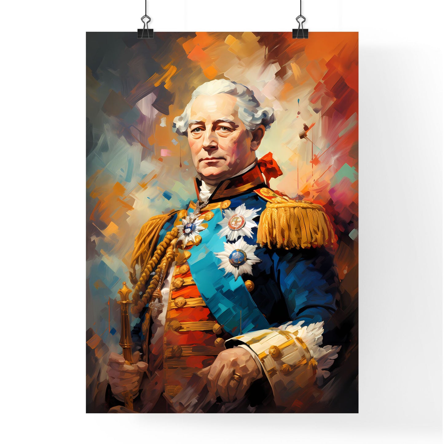 King George Iii - A Painting Of A Man In A Uniform Default Title