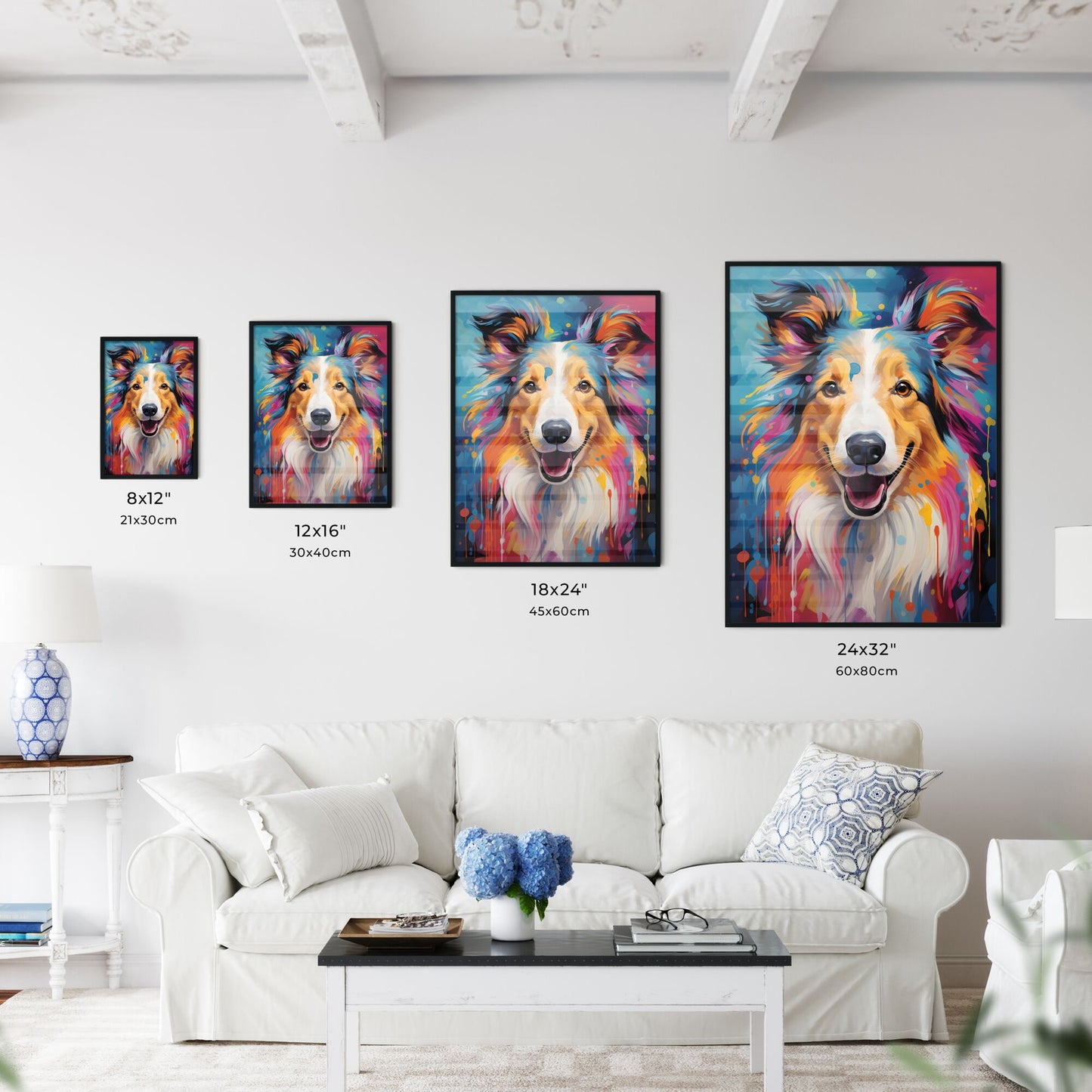 Lassie - A Dog With Colorful Paint Splatters Default Title