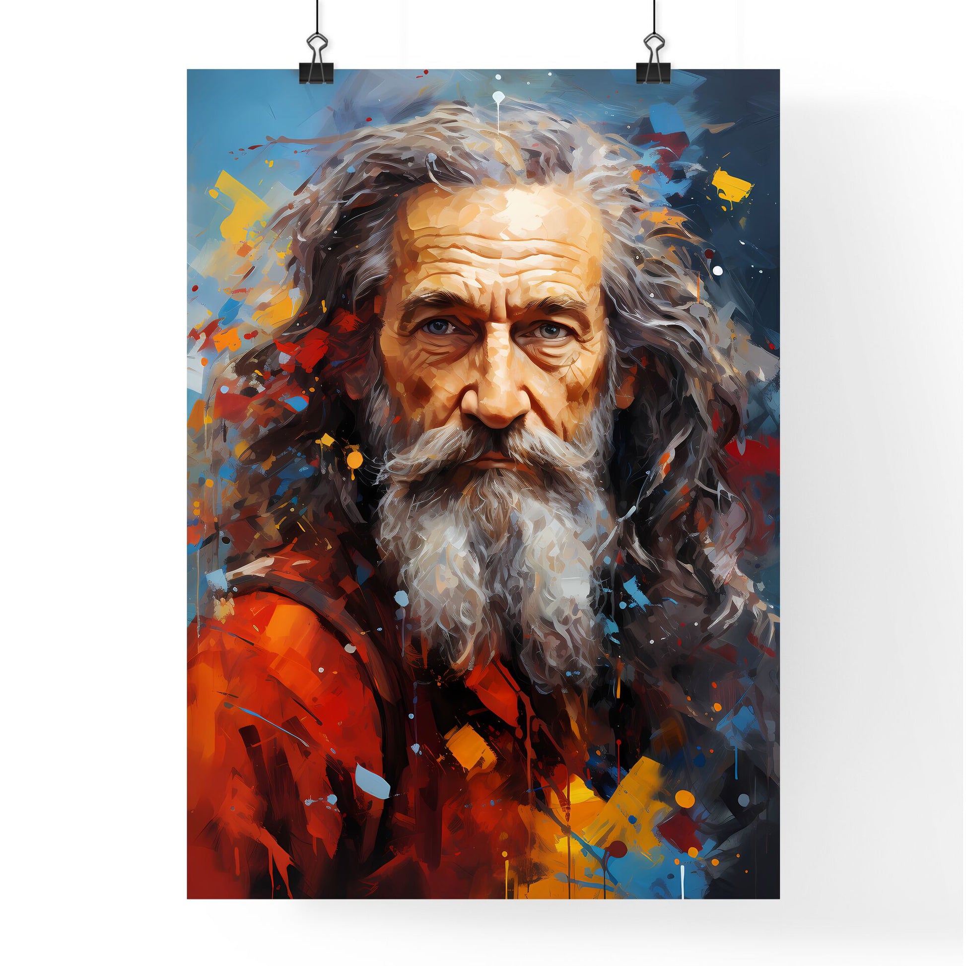 Leonardo Da Vinci - A Painting Of A Man With Long Gray Hair And A Beard Default Title