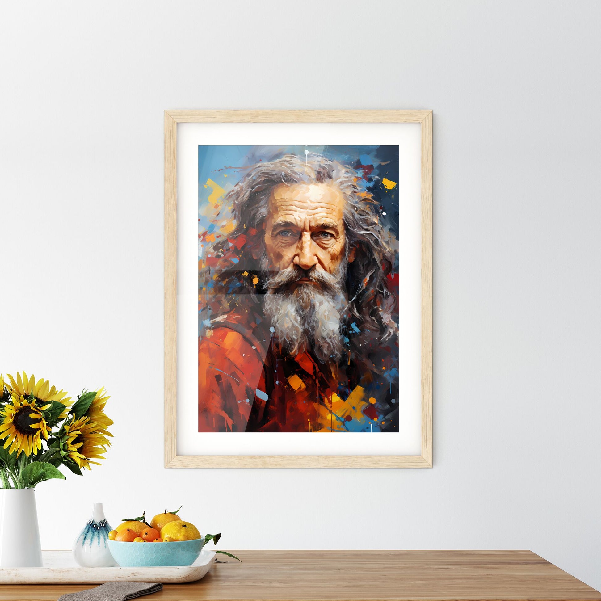 Leonardo Da Vinci - A Painting Of A Man With Long Gray Hair And A Beard Default Title