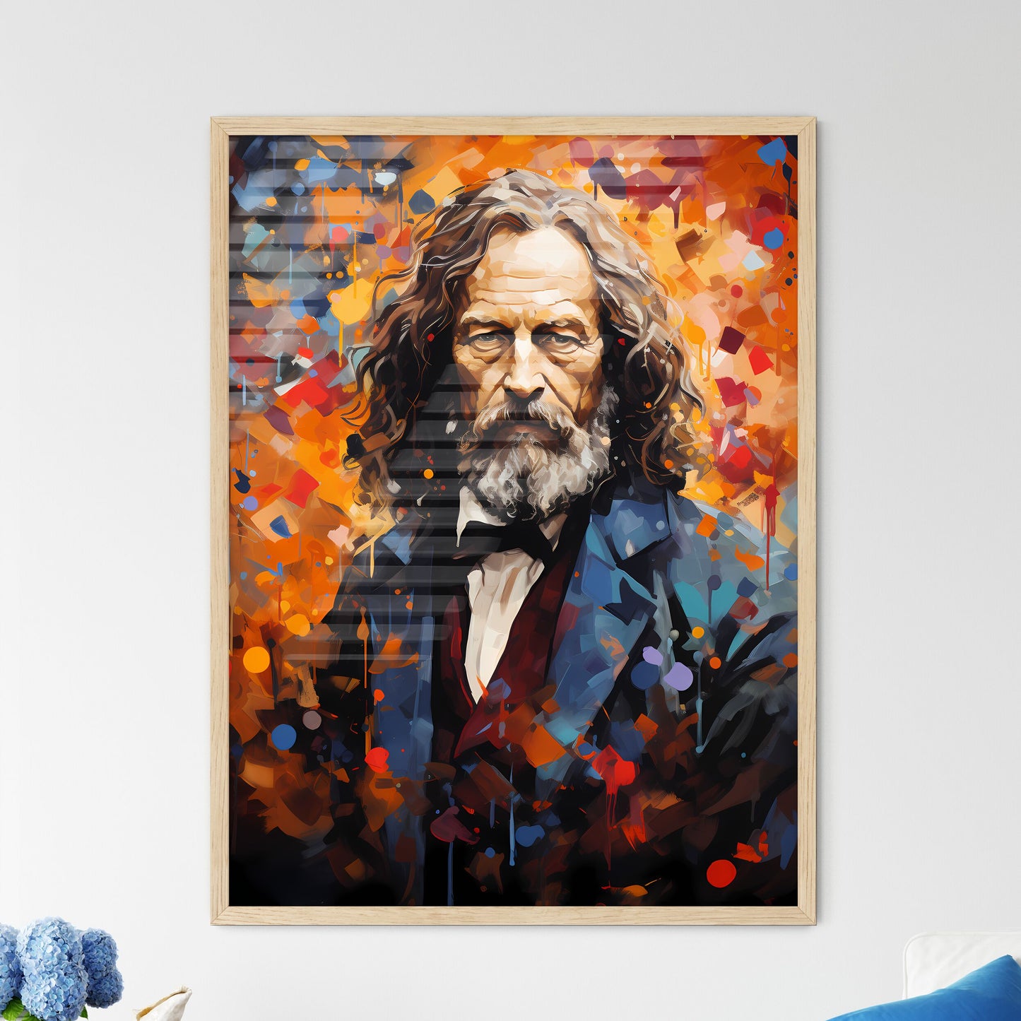 Lord Alfred Tennyson - A Painting Of A Man With Long Hair And A Beard Default Title