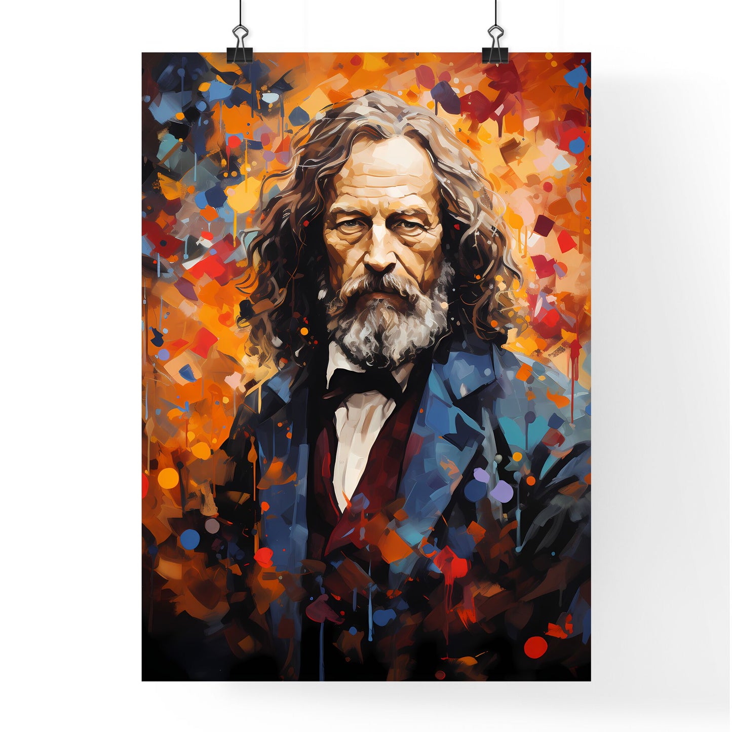 Lord Alfred Tennyson - A Painting Of A Man With Long Hair And A Beard Default Title