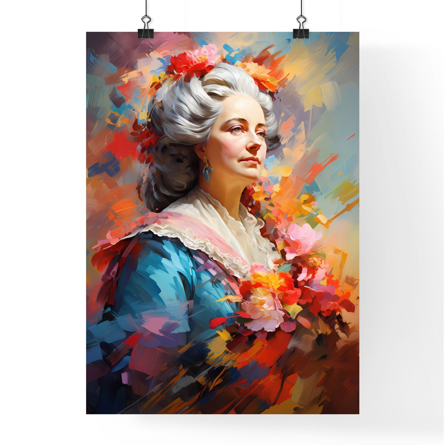 Maria Theresa - A Painting Of A Woman With Flowers Default Title