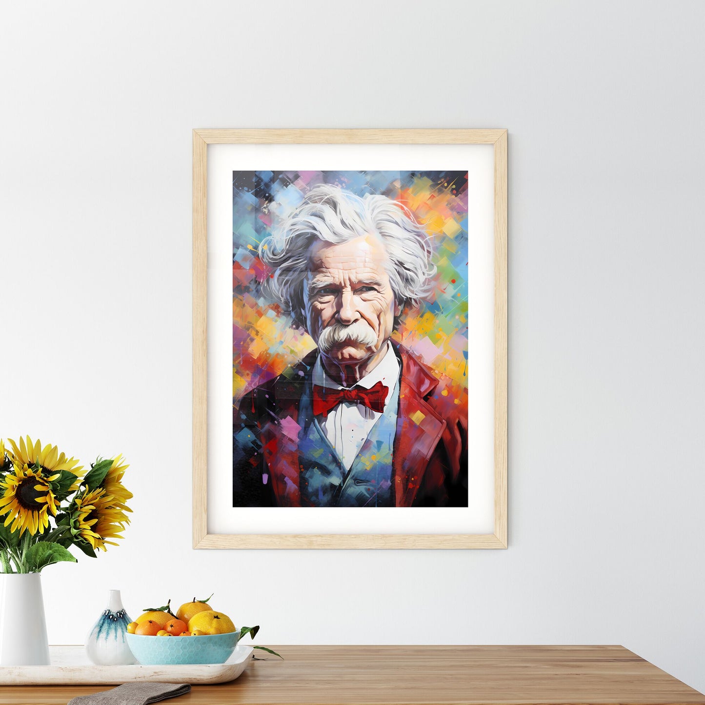 Mark Twain - A Painting Of A Man With A Mustache And A Bow Tie Default Title