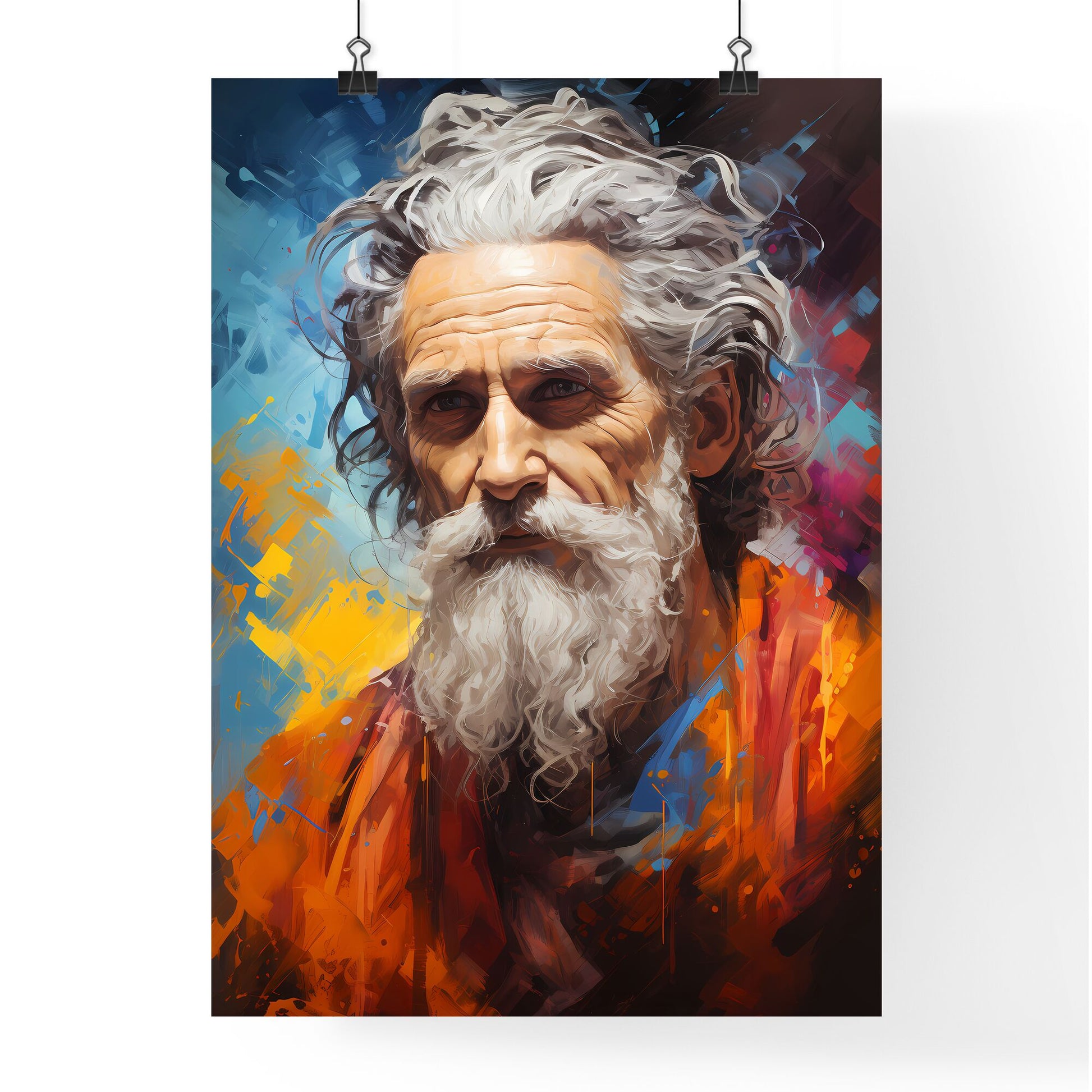 Moses - A Painting Of A Man With A White Beard Default Title