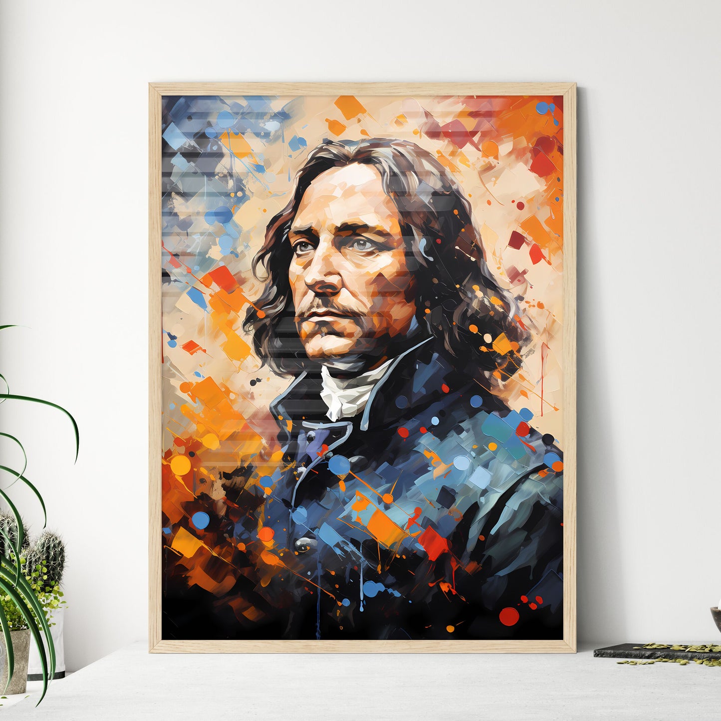 Oliver Cromwell - A Painting Of A Man With Long Hair Default Title