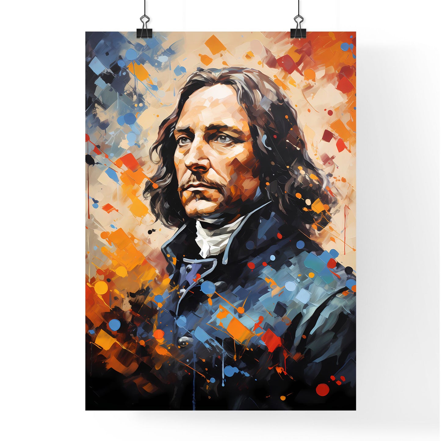 Oliver Cromwell - A Painting Of A Man With Long Hair Default Title