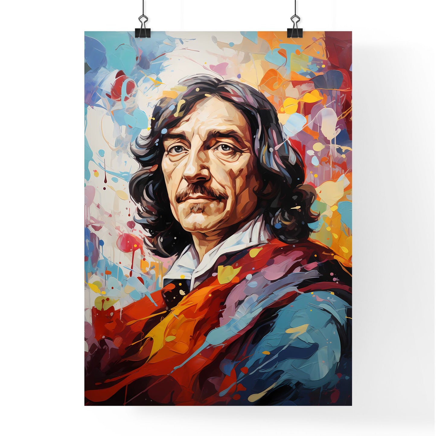 Rene Descartes - A Painting Of A Man With A Mustache Default Title