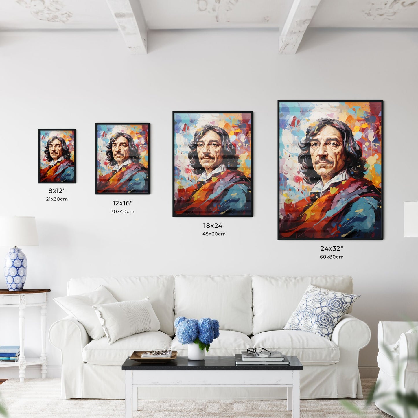 Rene Descartes - A Painting Of A Man With A Mustache Default Title