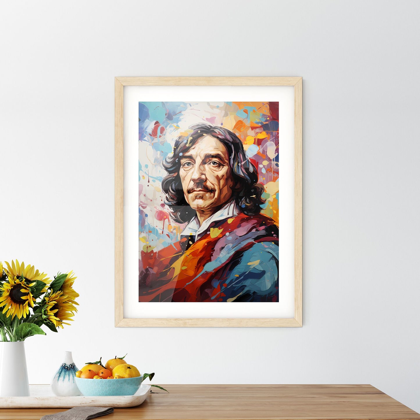 Rene Descartes - A Painting Of A Man With A Mustache Default Title