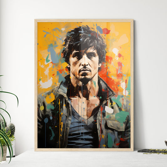 Rocky Balboa Sylvester Stallone - A Painting Of A Man With Paint Splatters Default Title
