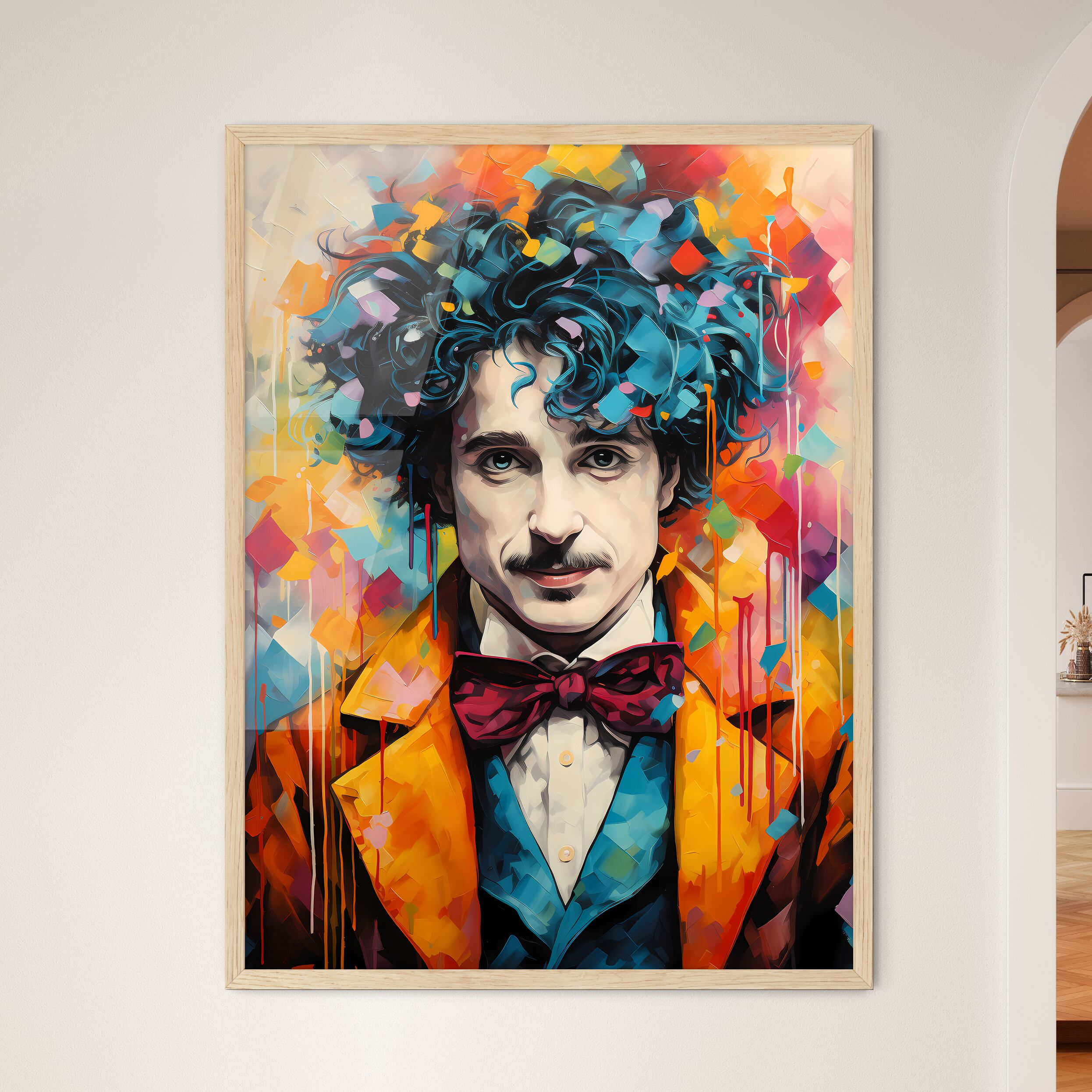 Sir Charlie Chaplin - A Man With Blue Hair And A Bow Tie