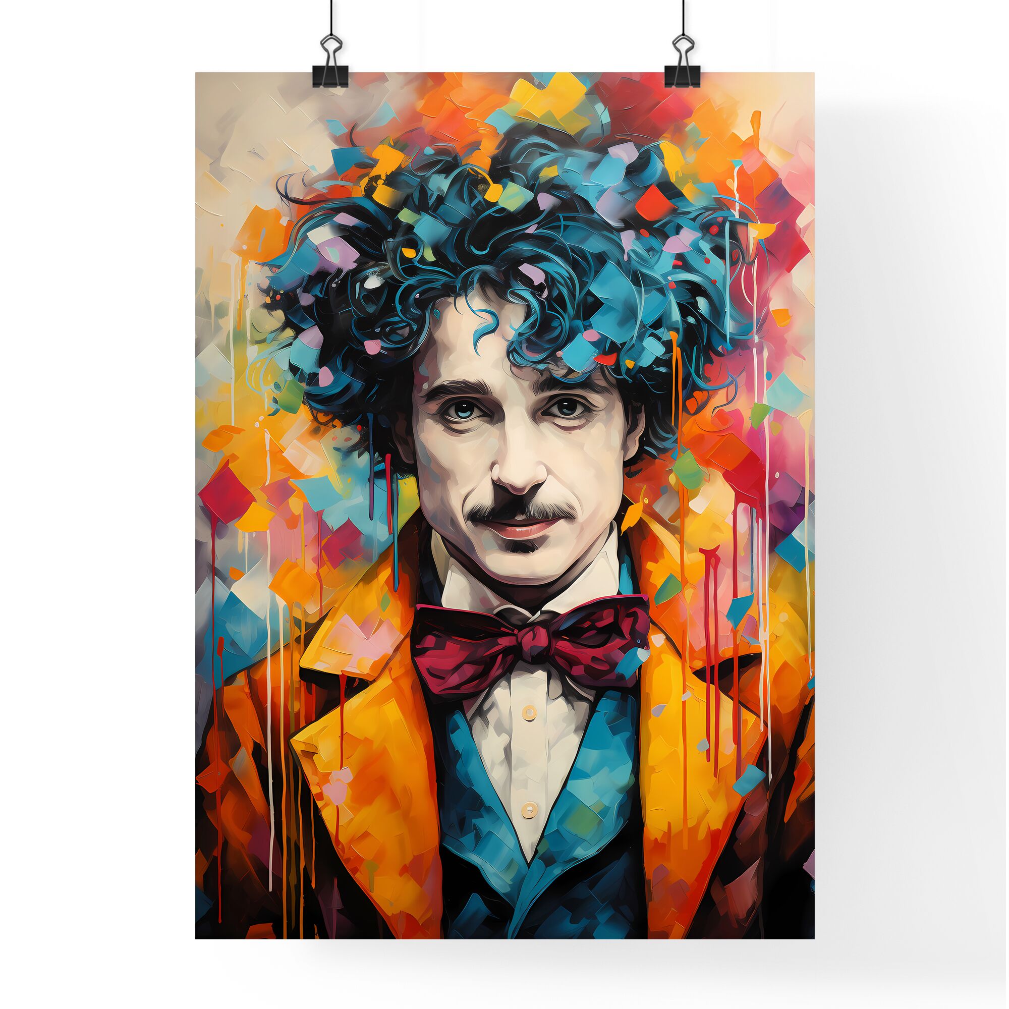 Sir Charlie Chaplin - A Man With Blue Hair And A Bow Tie