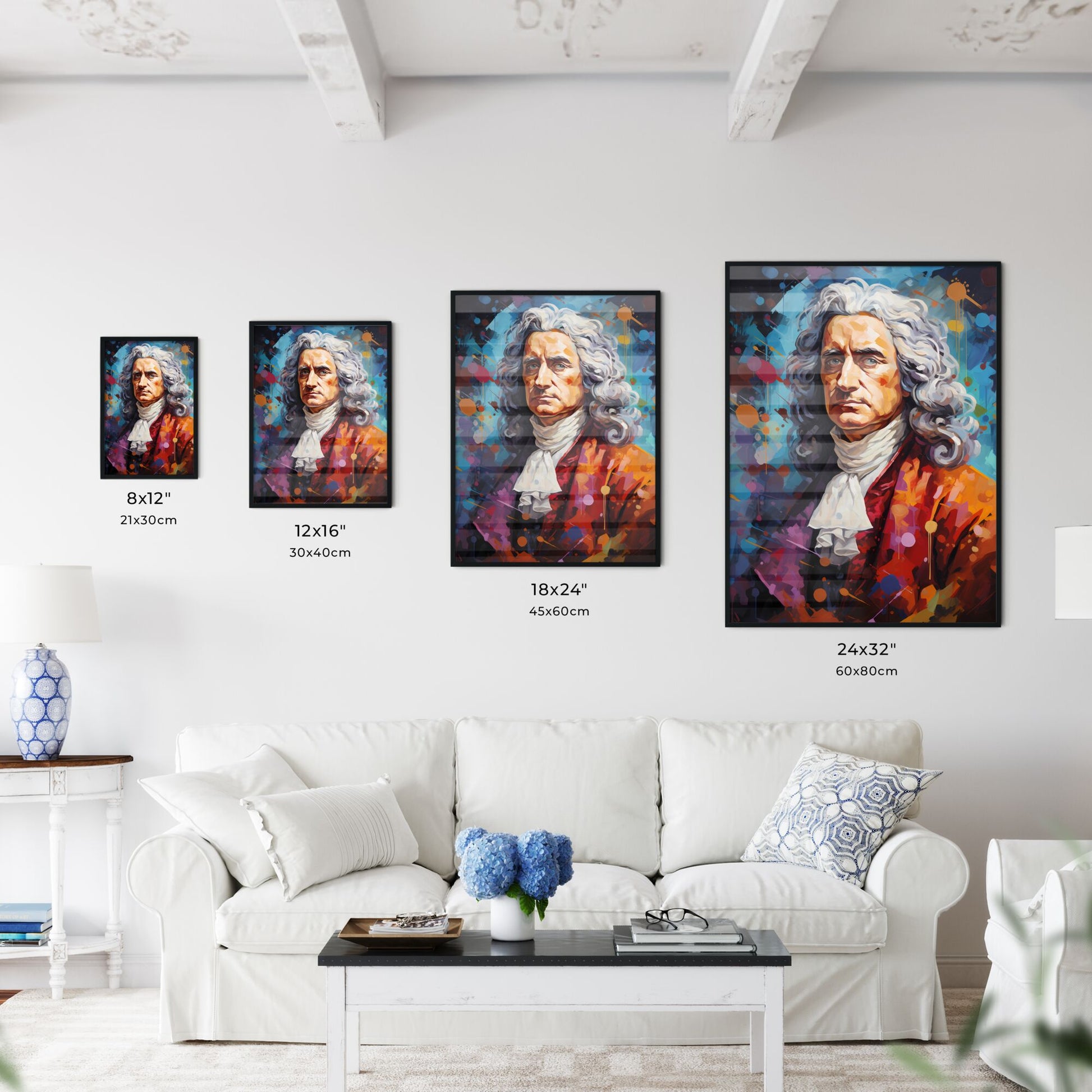 Sir Isaac Newton - A Painting Of A Man With Long White Hair Default Title