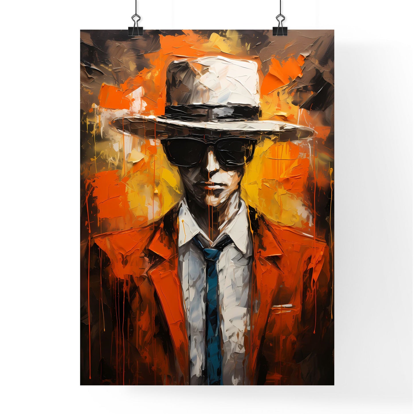 The Invisible Man - A Painting Of A Man Wearing A Hat And Sunglasses Default Title