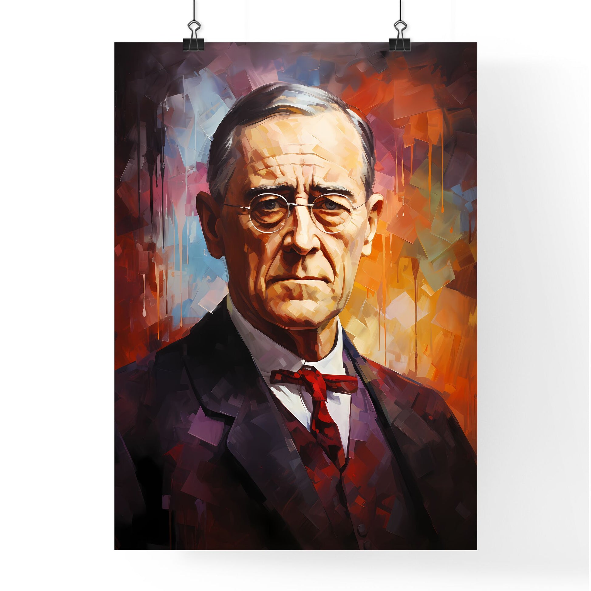 Woodrow Wilson - A Painting Of A Man In A Suit And Tie Default Title