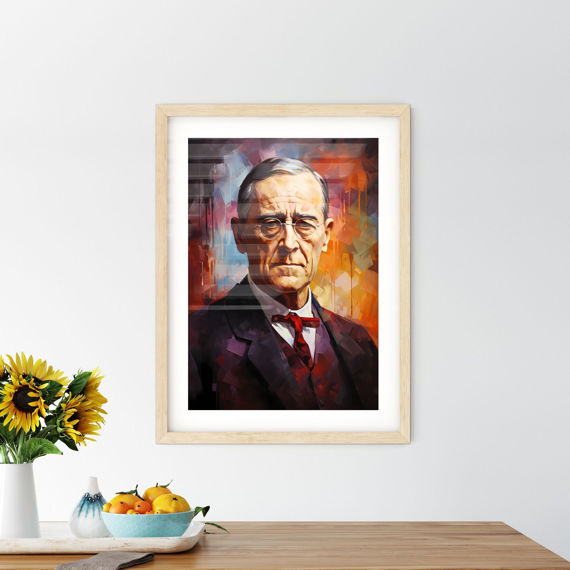 Woodrow Wilson - A Painting Of A Man In A Suit And Tie Default Title