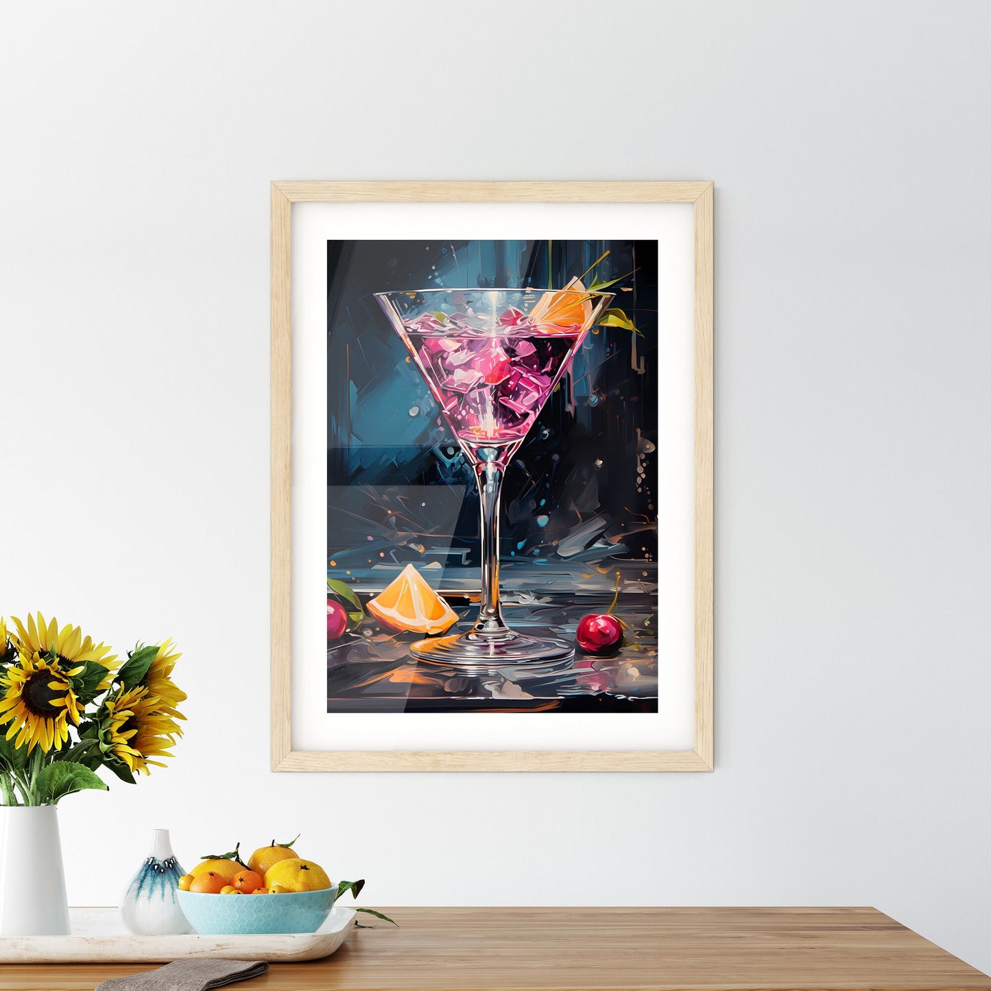 A Cosmopolitan Or Informally A Cosmo Cocktail - A Glass With A Drink And Fruit Default Title