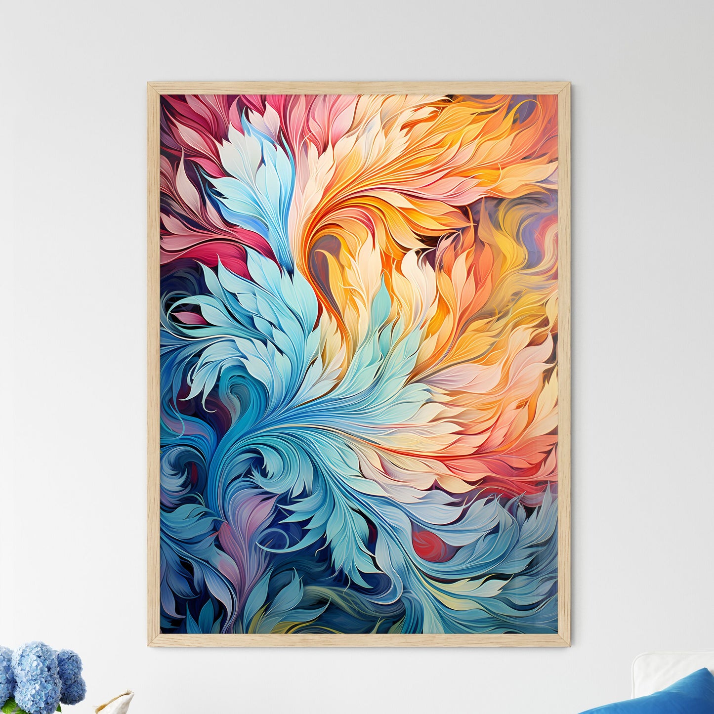 Abstract Seamless Pattern Decorative Floral  - Framed Art Print