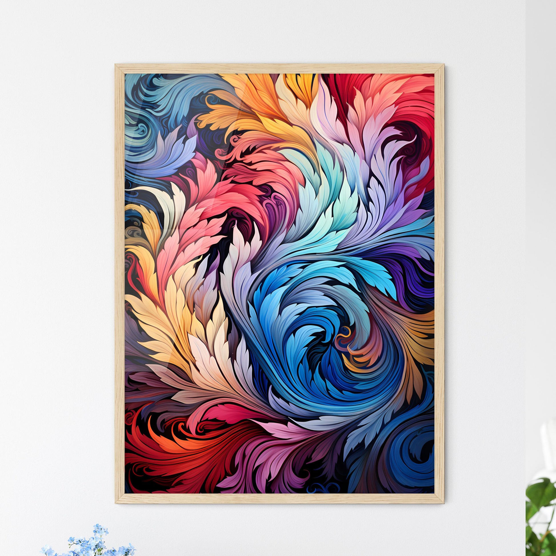 Abstract Seamless Pattern Decorative Floral  - Framed Art Print