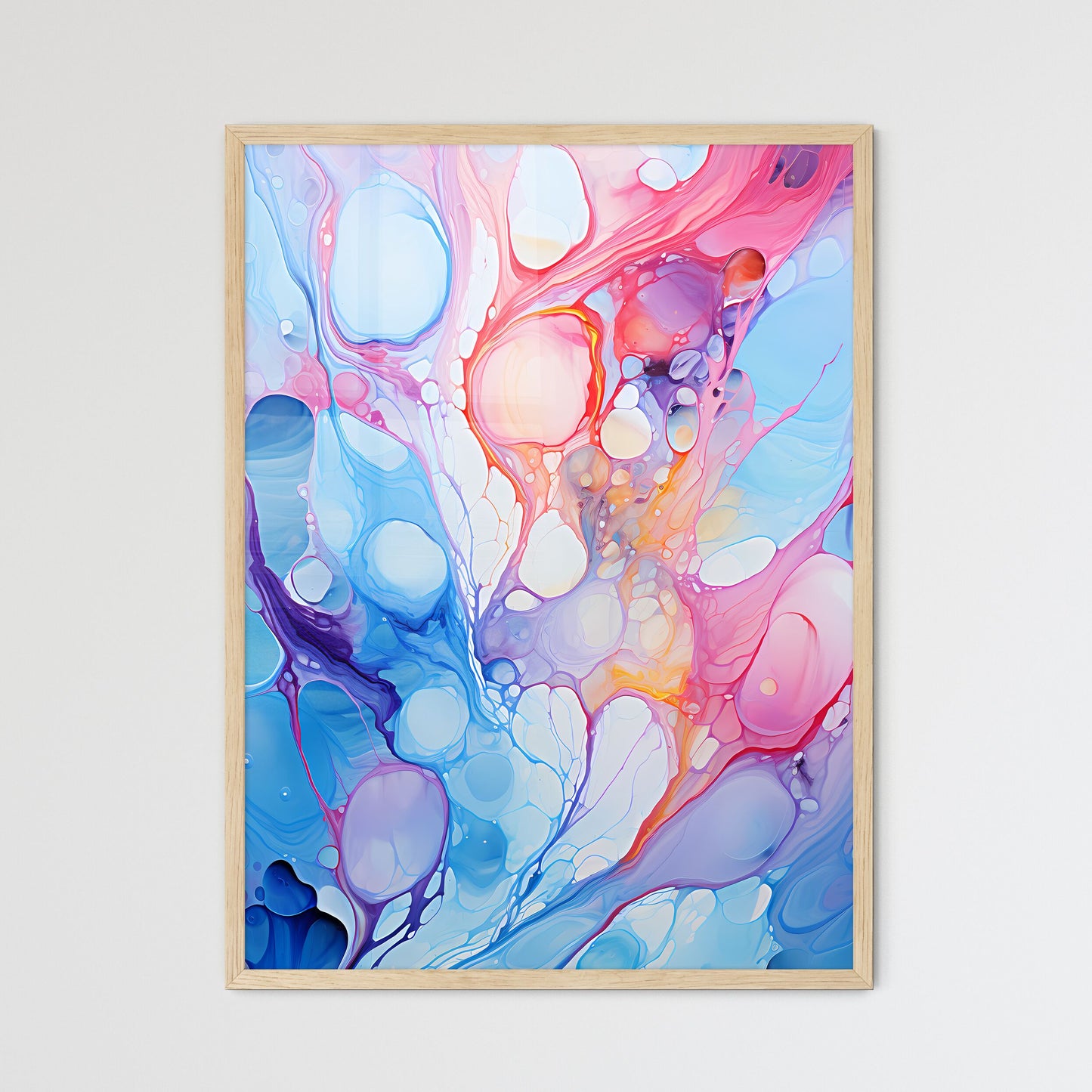 Background With Oil Ink Drops - A Colorful P - Framed Art Print