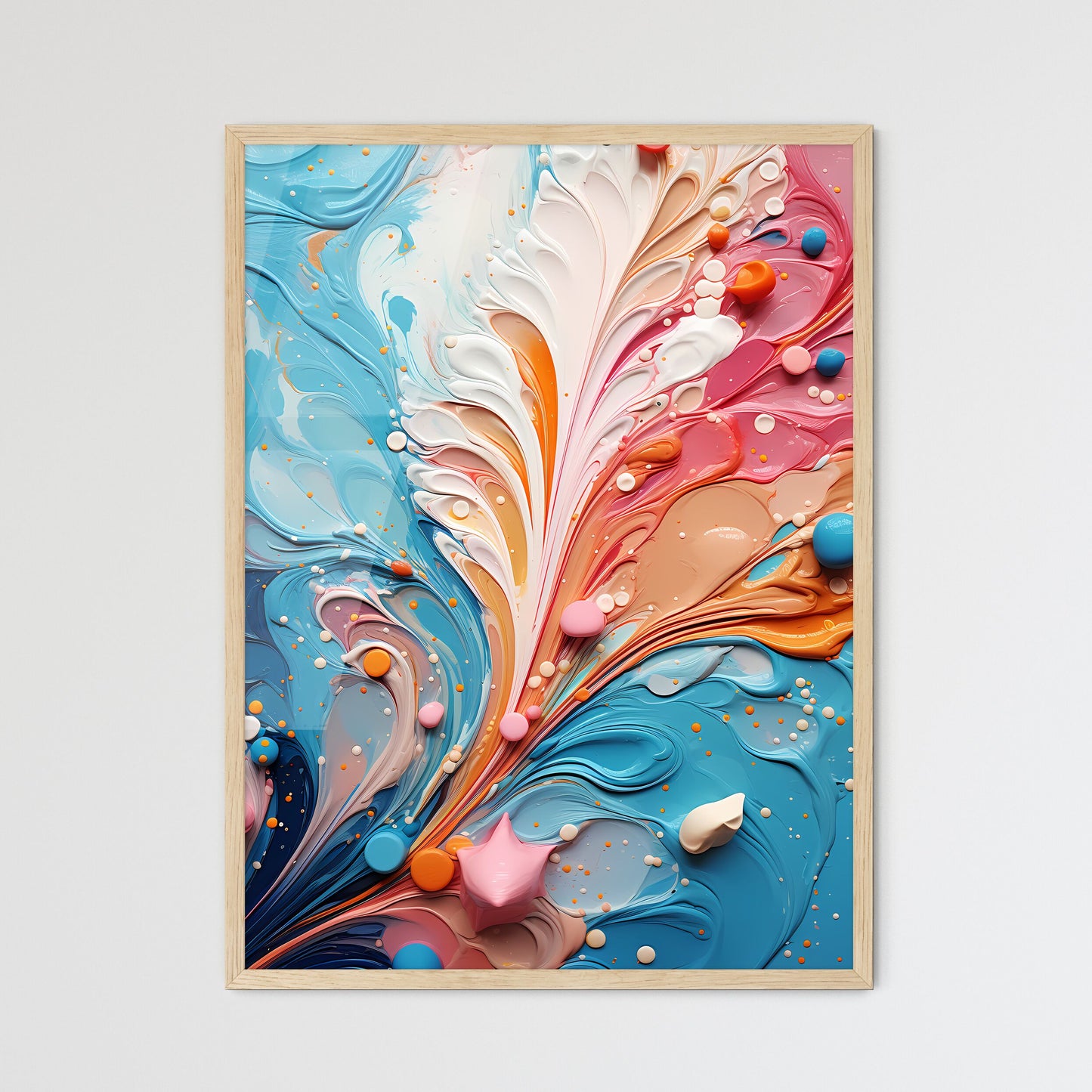 Background With Oil Ink Drops - A Colorful P - Framed Art Print