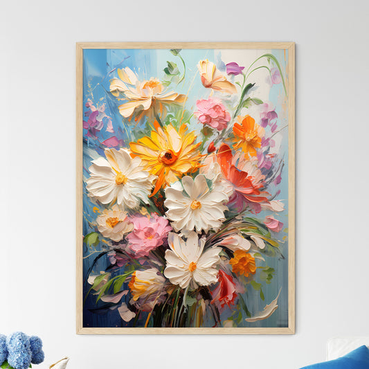 Bouquet Of Colorful Spring Flowers - A Paint - Framed Art Print