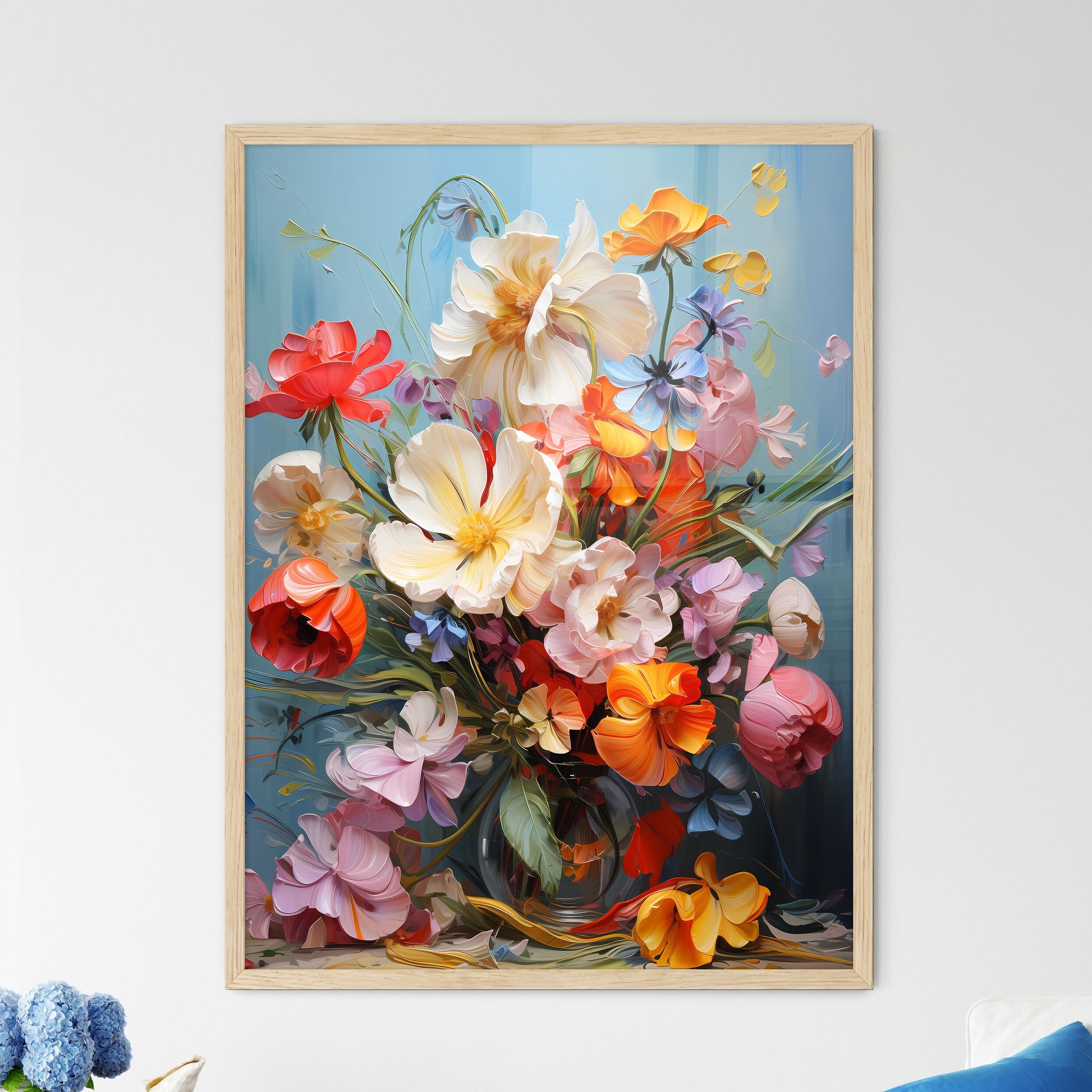 Bouquet Of Colorful Spring Flowers - A Paint - Framed Art Print