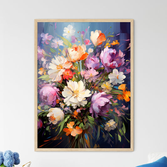 Bouquet Of Colorful Spring Flowers - A Paint - Framed Art Print