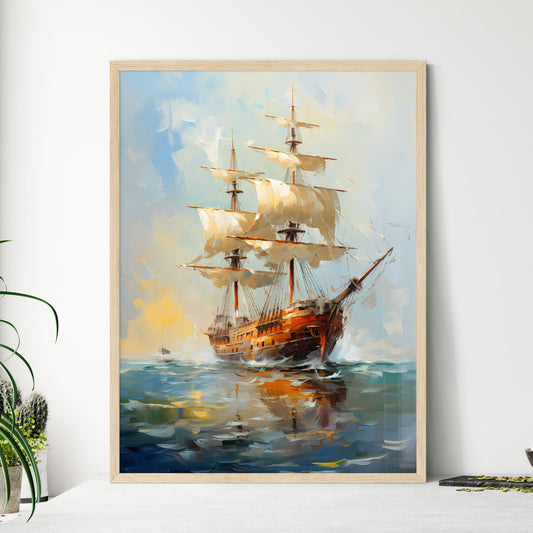 Christopher Columbus Ships - A Painting Of A Ship In The Water Default Title