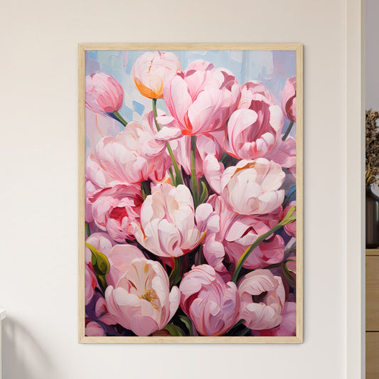 Close-Up Of Lots Of Pink Tulips - A Close Up - Framed Art Print