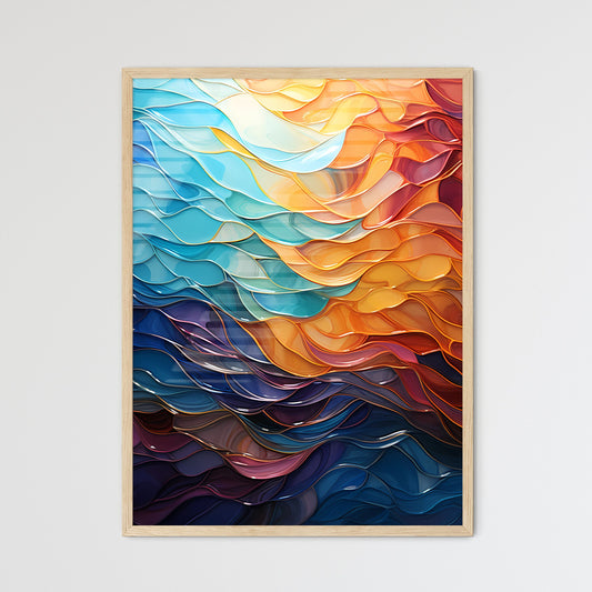 Close-Up Of Wave Metal Plate - A Colorful W - Framed Art Print