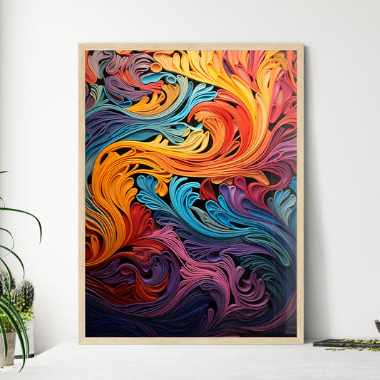 Close-Up Of Wave Metal Plate - A Colorful S - Framed Art Print