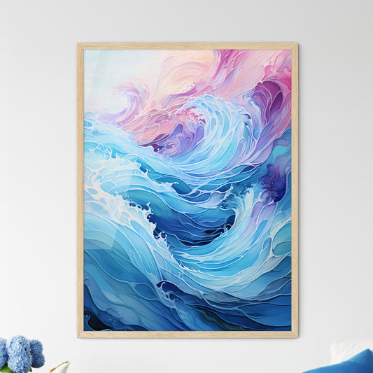 Close-Up Of Wave Metal Plate - A Colorful W - Framed Art Print