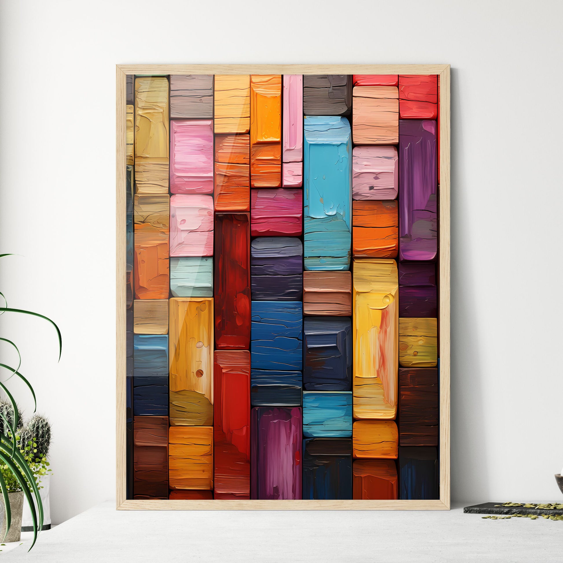Color Wood Panels Perspective - A Group Of C - Framed Art Print
