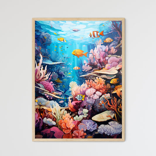 Colourful Coral Reef Deep Underwater  Wall Art