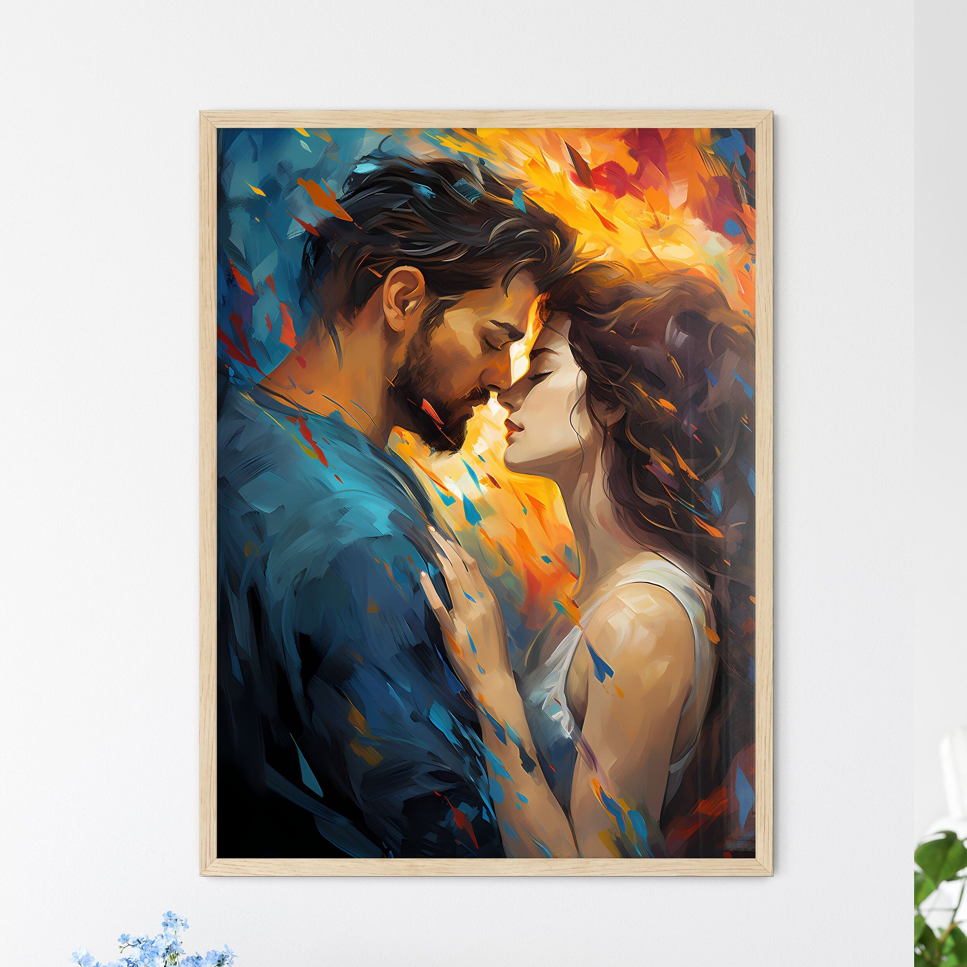 Comic Book Background - A Man And Wo - Framed Art Print