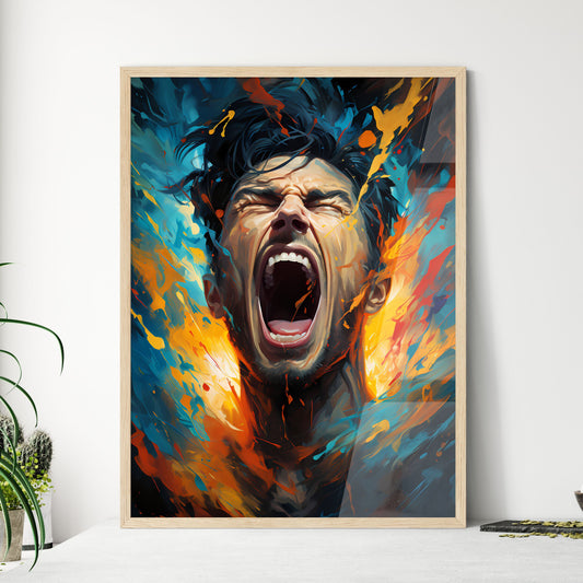 Comic Book Expressions - A Man Scream - Framed Art Print
