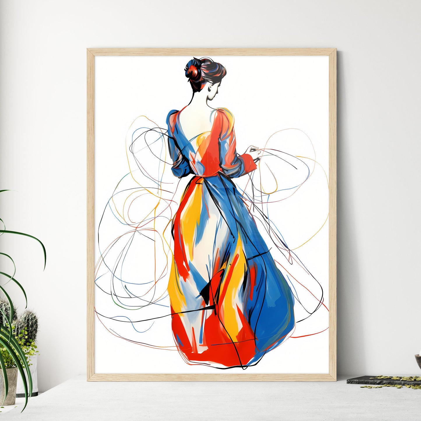 Continuous Line Drawing - A Woman In A - Framed Art Print