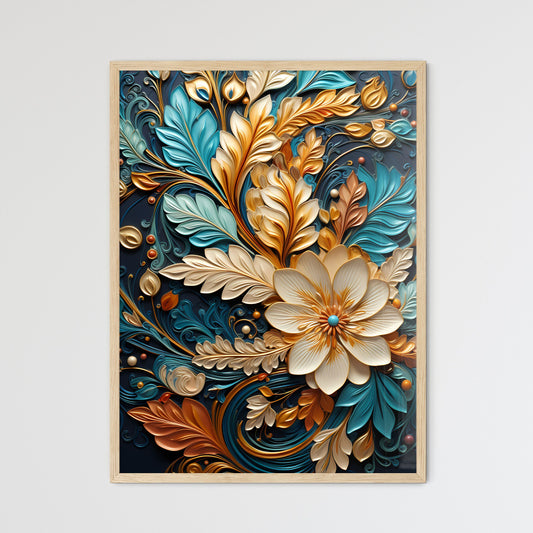 Decorative Floral Swirls Vintage Gold - A Co - Framed Art Print