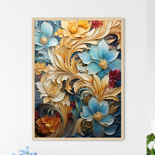 Decorative Floral Swirls Vintage Gold - A Co - Framed Art Print