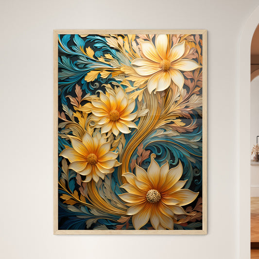 Decorative Floral Swirls Vintage Gold - A Co - Framed Art Print