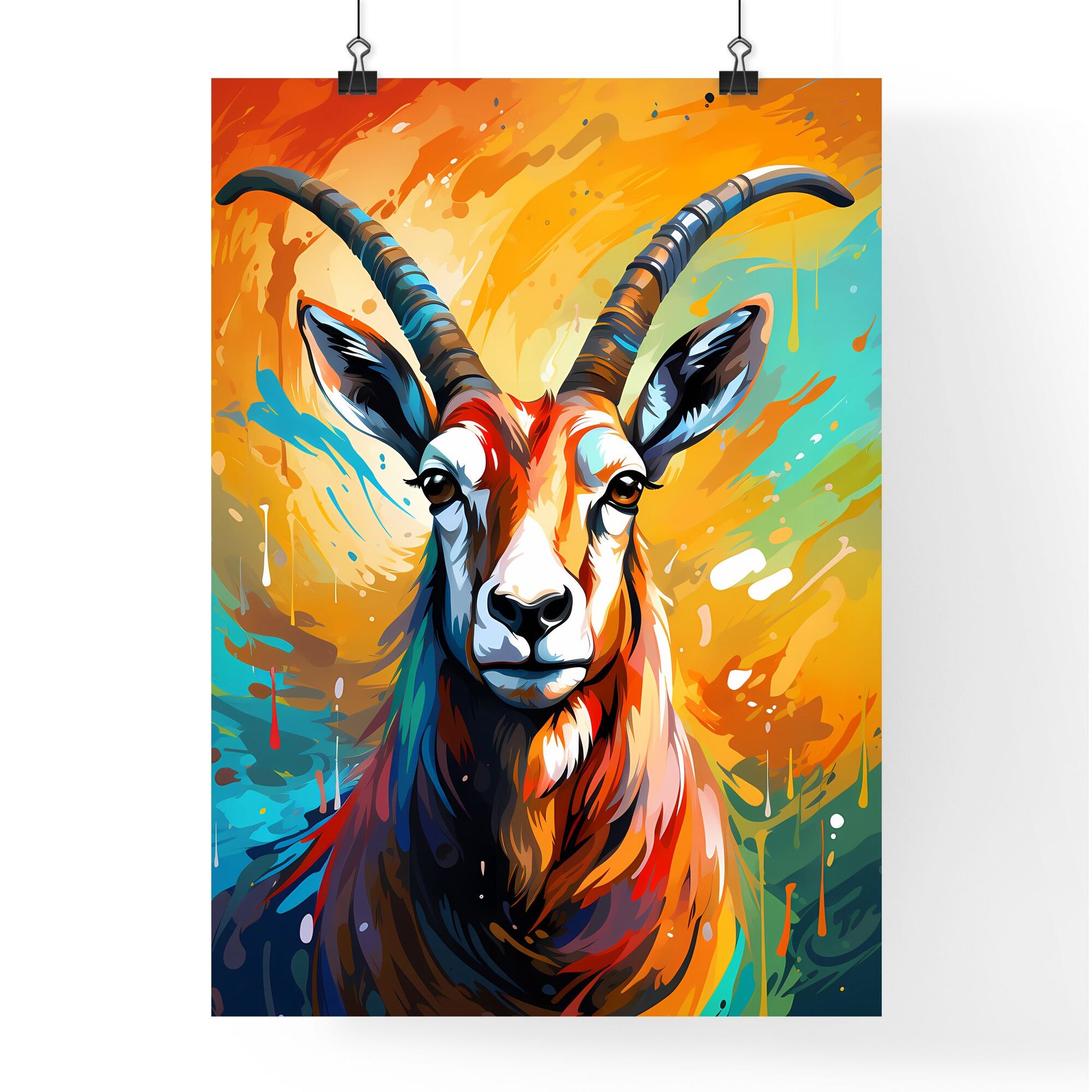 Endangered Bontebok Antelope - A Painting Of A Goat With Horns Default Title