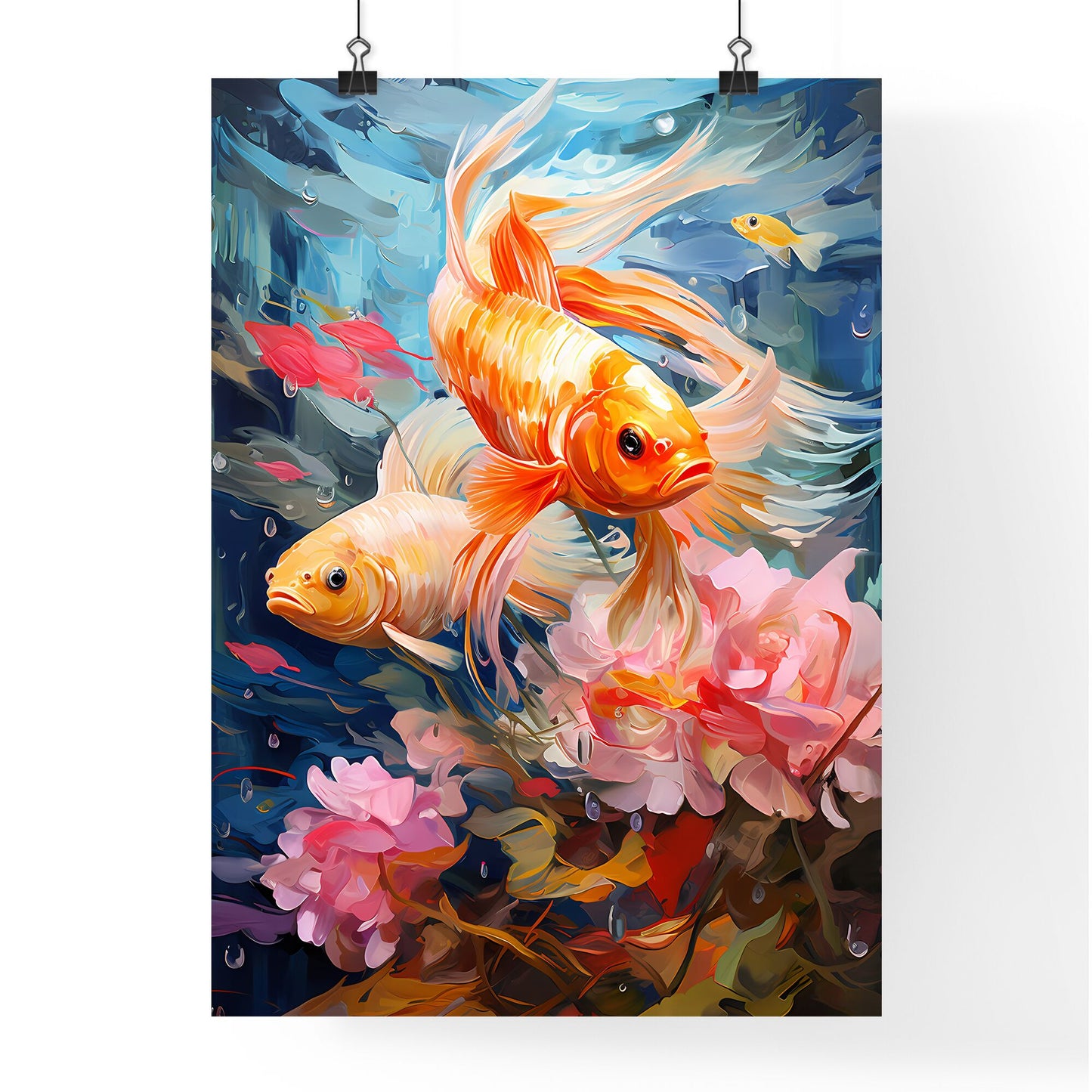 Fish In Aquarium - A Goldfish Swimming In Water Default Title