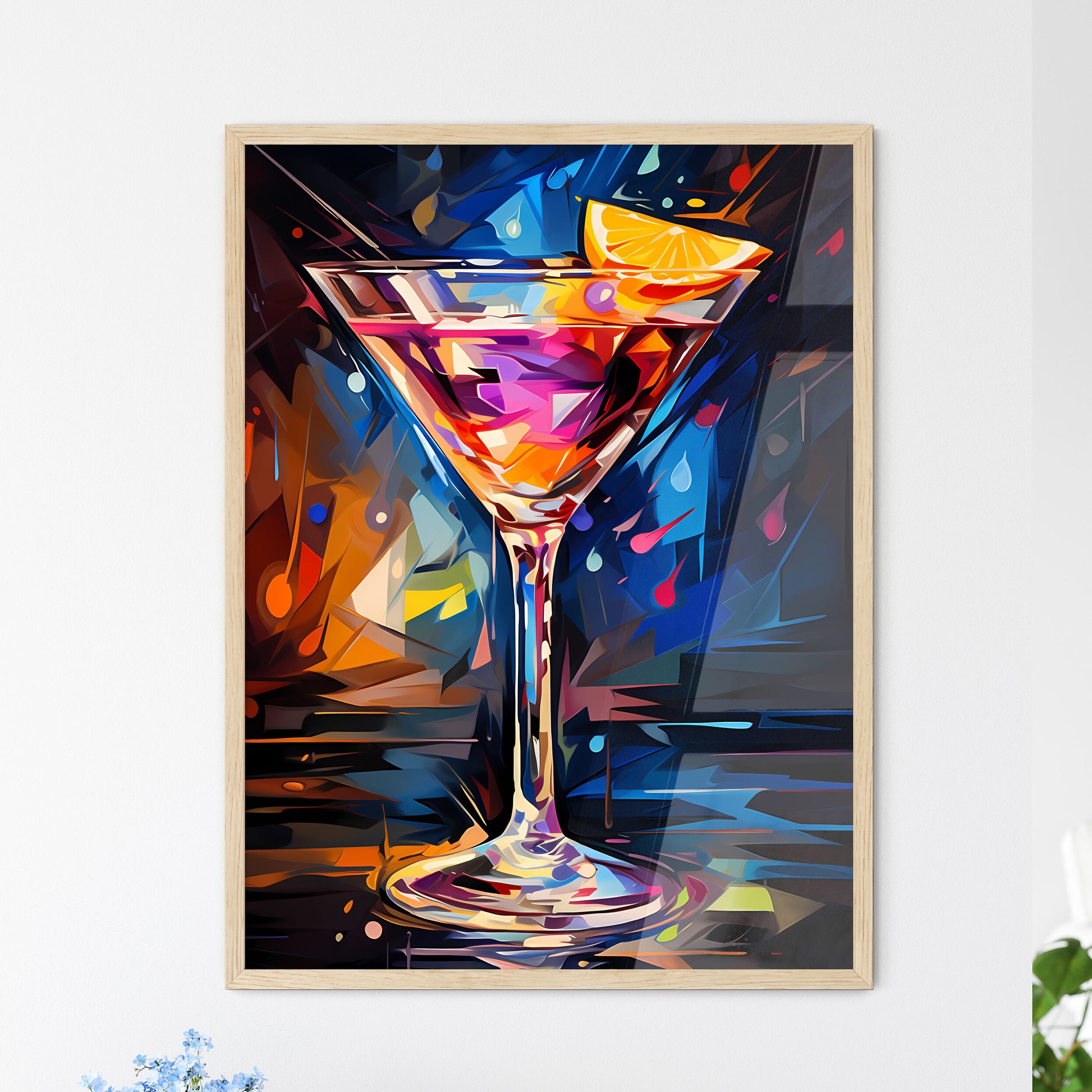 Funny Art Deco Cocktail - A Colorful D - Framed Art Print