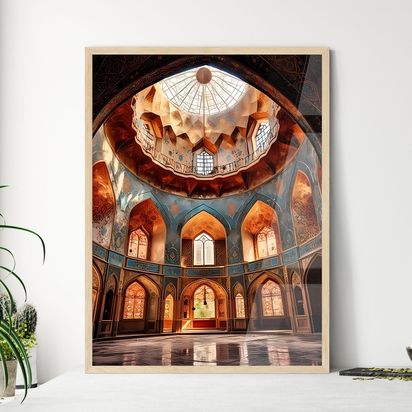 Inside Of The Mosque Dome Esfahan Iran - A R - Framed Art Print